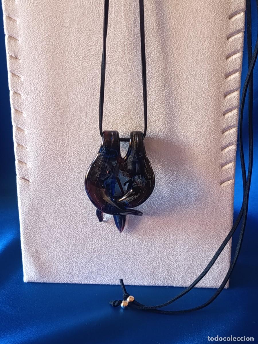 Joyeria: COLGANTE DE CRISTAL DE MURANO EN NEGRO, ROJO Y DORADO