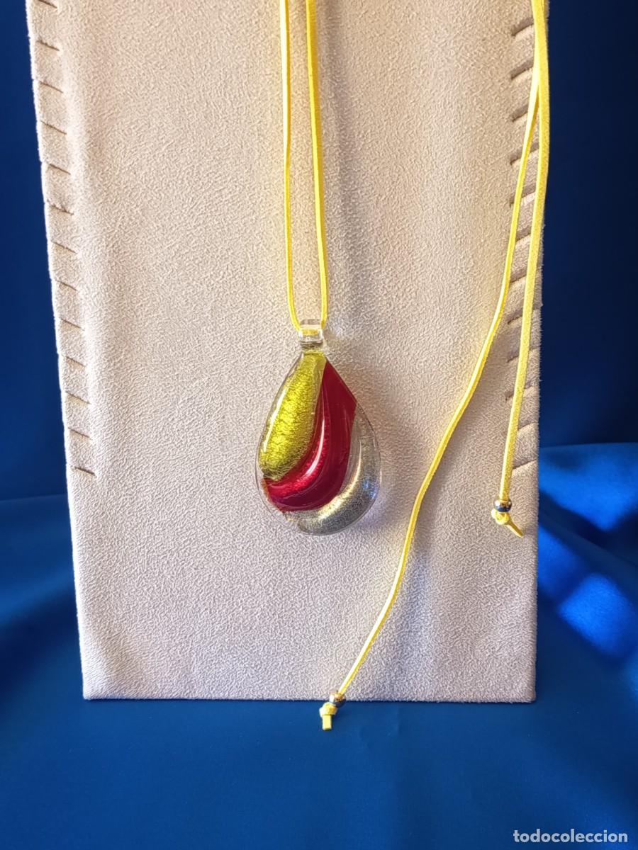 Joyeria: COLGANTE DE CRISTAL DE MURANO EN ROJO, AMARILLO Y BLANCO ROTO