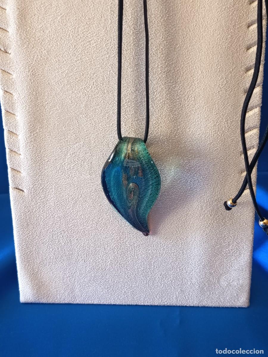 Joyeria: COLGANTE DE CRISTAL DE MURANO VERDE Y DETALLES DORADOS
