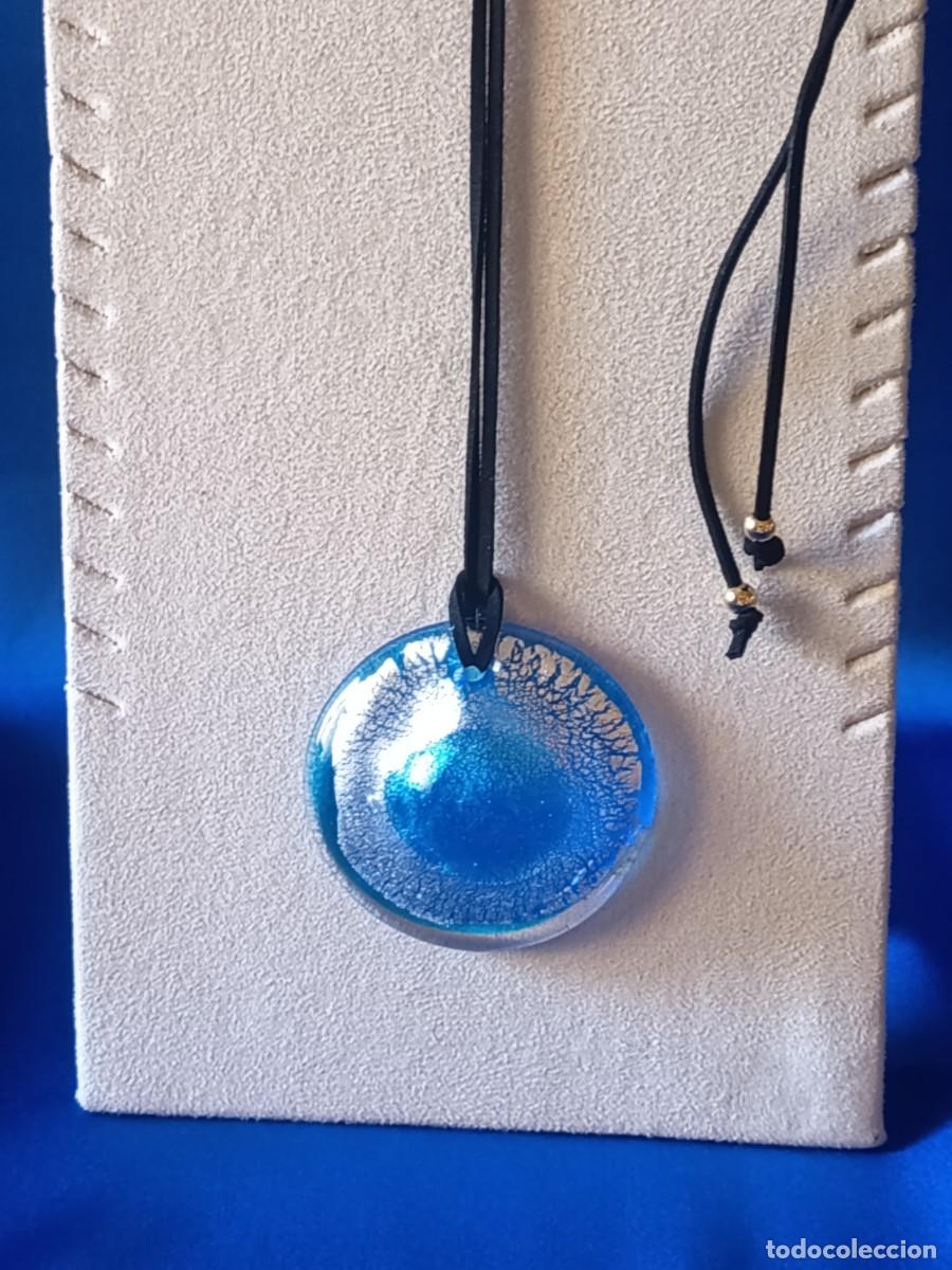 Joyeria: MEDALL&Oacute;N DE CRISTAL DE MURANO EN AZUL Y PLATA