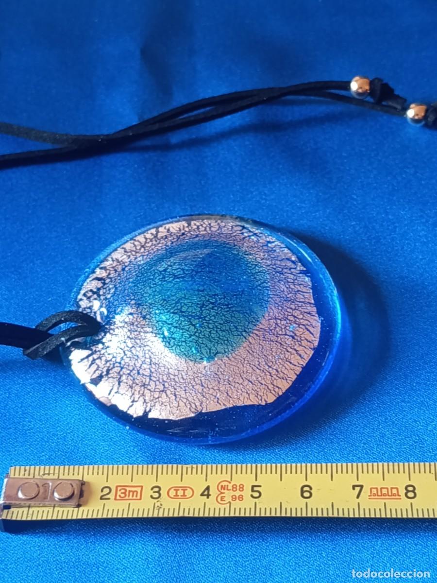 Joyeria: MEDALL&Oacute;N DE CRISTAL DE MURANO EN AZUL Y PLATA - Foto 3
