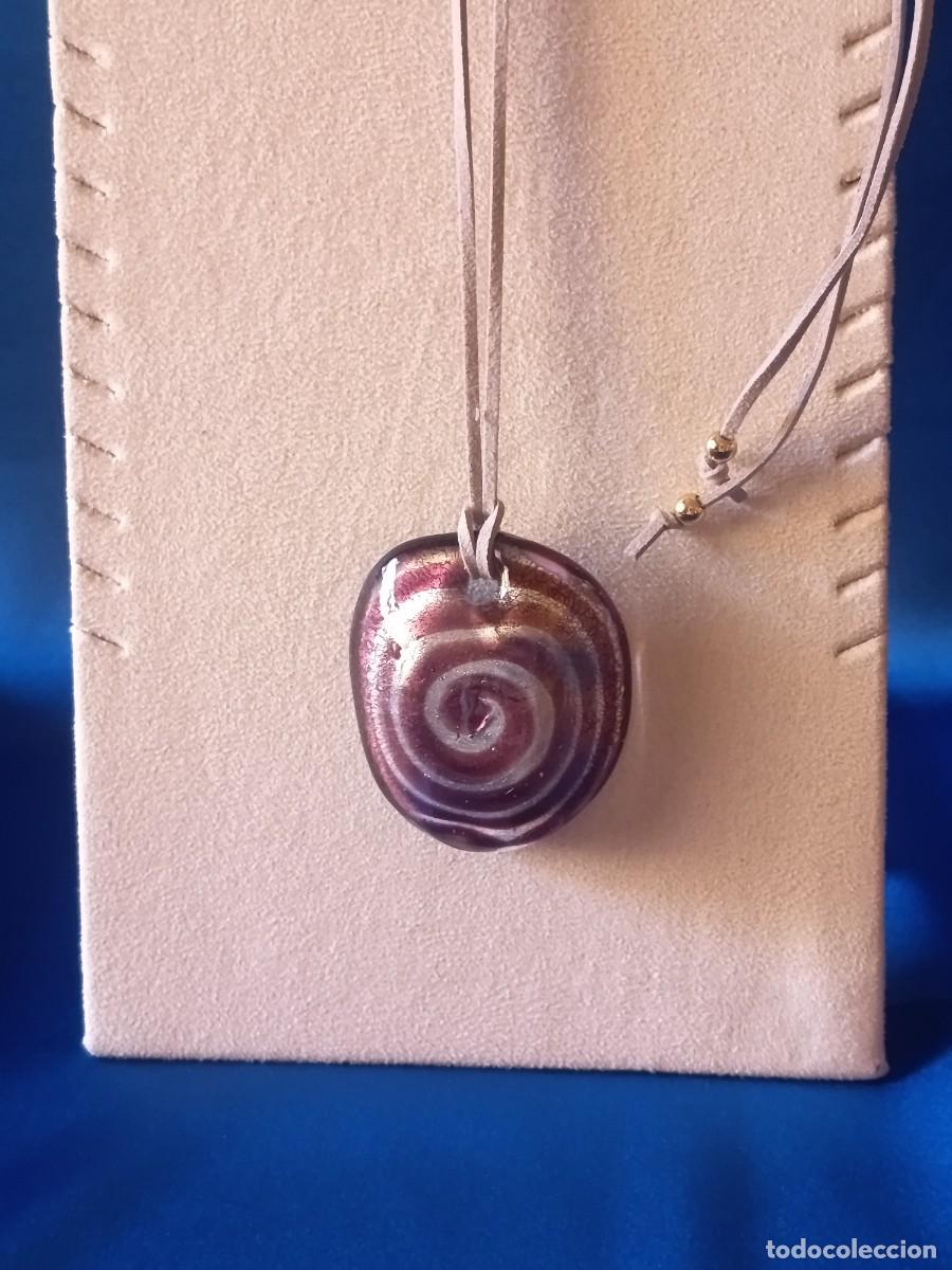 Joyeria: PRECIOSO MEDALL&Oacute;N DE CRISTAL DE MURANO EN MALVA