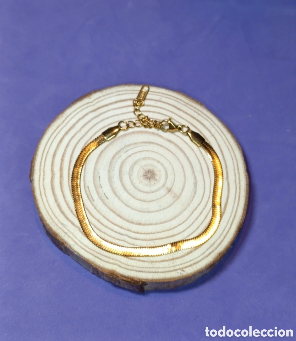 Joyeria: Pulsera acero dorado dise&ntilde;o eslabones serpiente