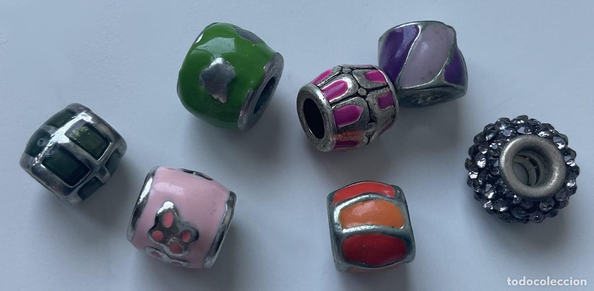Joyeria: Lote 8 charms cuentas de colores esmaltadas y strass &ndash; compatibles con pulsera modular