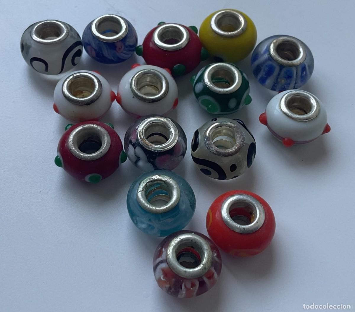 Joyeria: Lote 14 charms cuentas de vidrio de colores &ndash; compatibles con pulsera modular