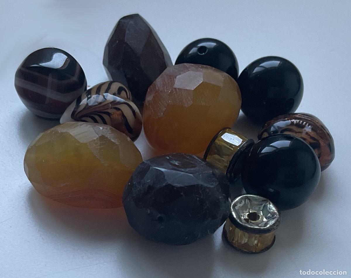 Joyeria: Lote 12 cuentas grandes de bisuter&iacute;a &ndash; facetadas, negras y vidrio decorado