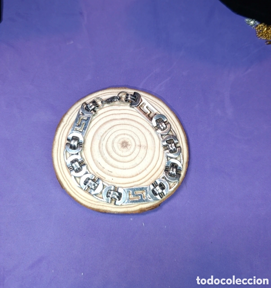 Joyeria: Pulsera acero plateado dise&ntilde;o geometrico