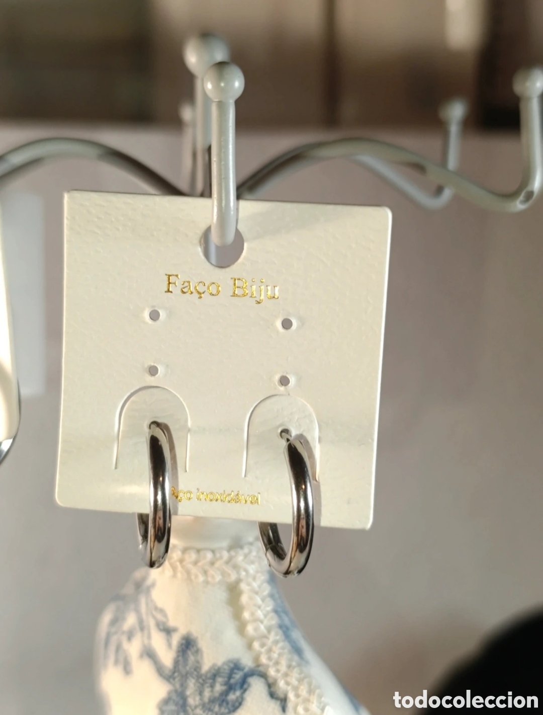 Joyeria: Pendientes aro acero plateado. Fa&ccedil;o Biju