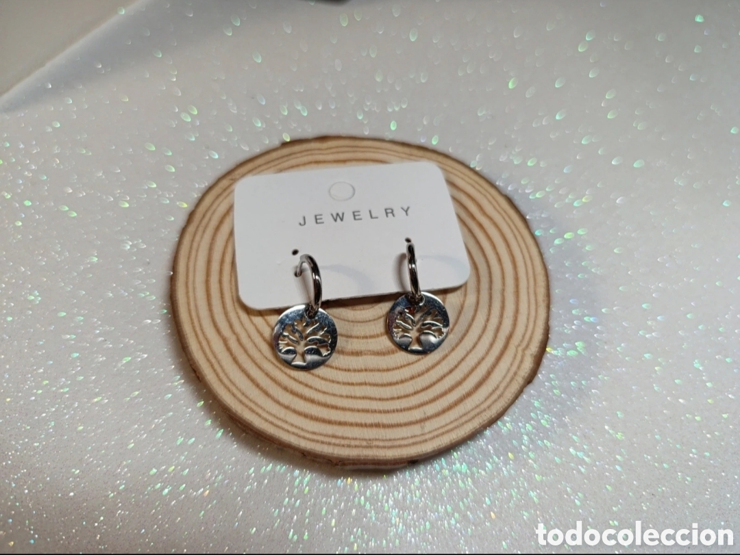 Joyeria: Pendientes acero plateado &Aacute;rbol de la Vida. Jewelry