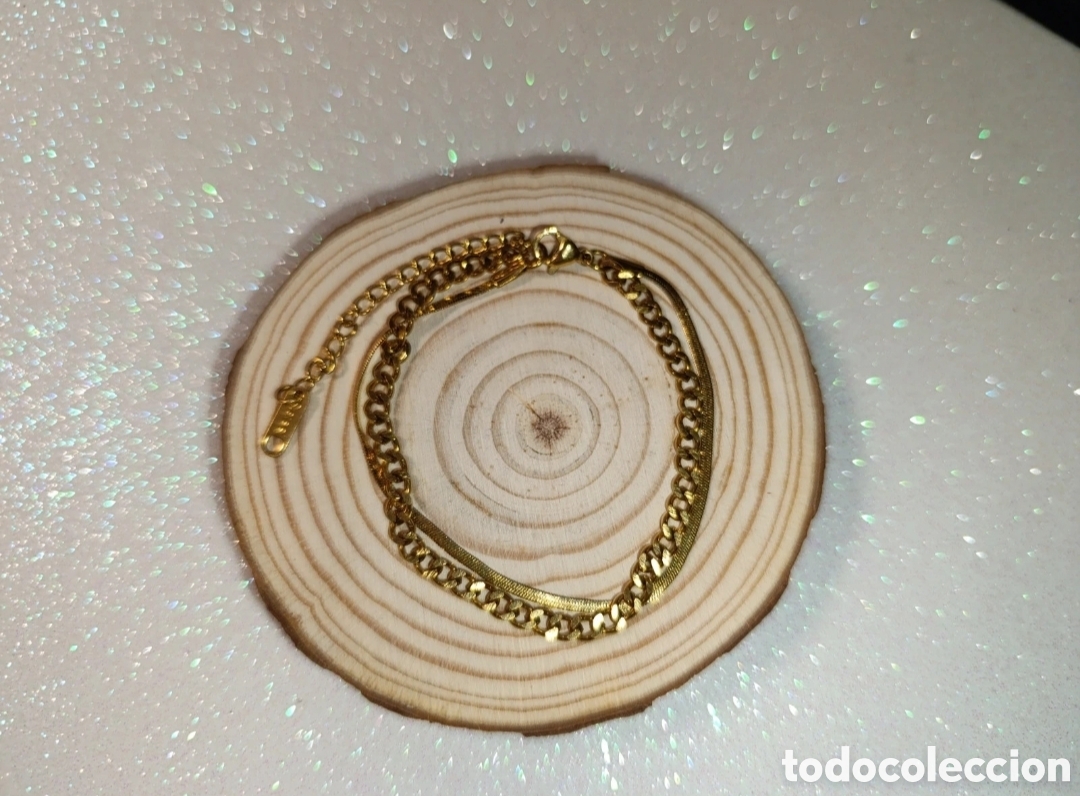 Joyeria: Pulsera doble acero dorado 22cms - Foto 2