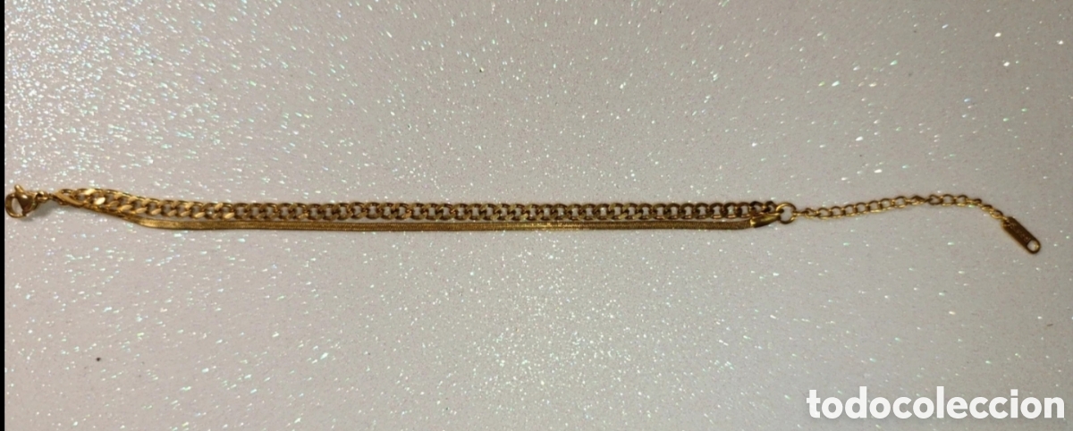 Joyeria: Pulsera doble acero dorado 22cms - Foto 5