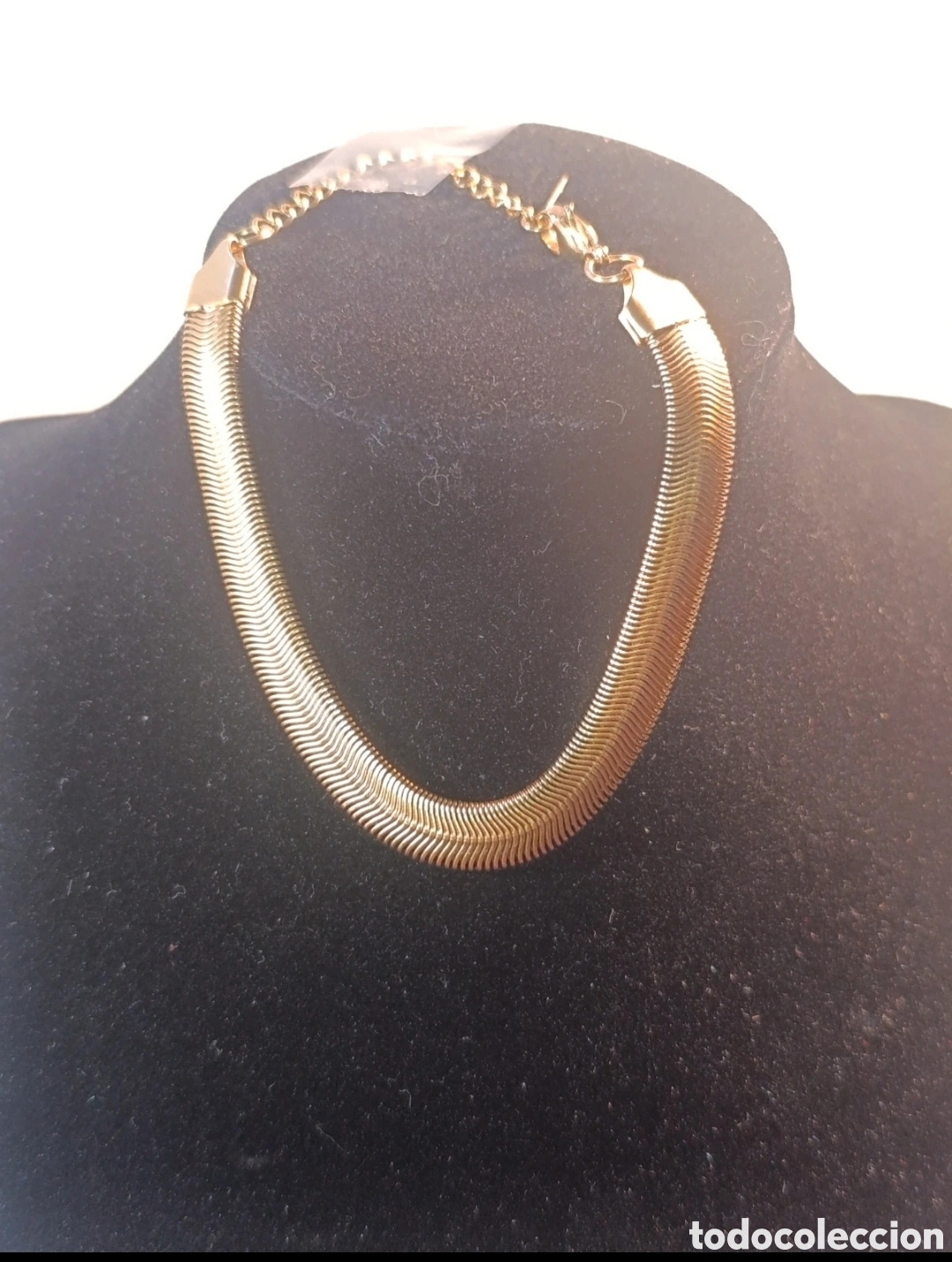 Joyeria: Pulsera acero dorado dise&ntilde;o espiga gruesa 12 cms