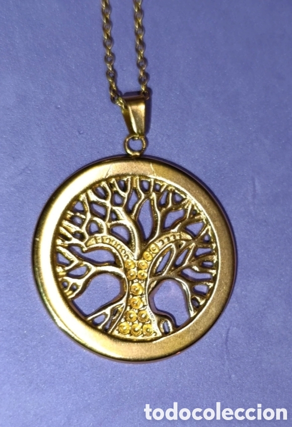 Joyeria: Collar acero dorado Arbol de la Vida. 46cms - Foto 4
