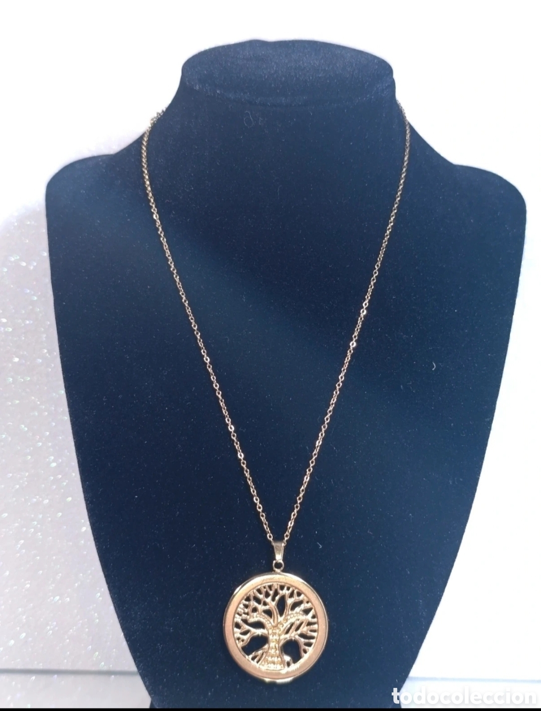 Joyeria: Collar acero dorado Arbol de la Vida. 46cms