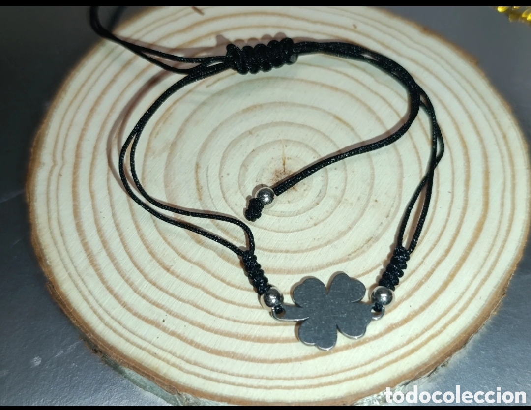 Joyeria: Pulsera de cuerda Trebol de la Suerte 13 cms - Foto 2