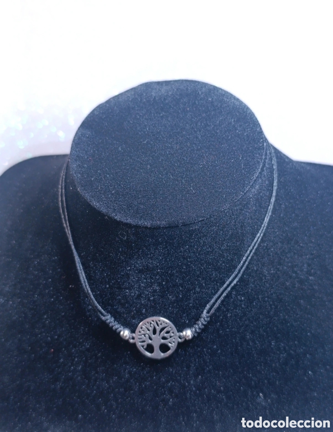Joyeria: Pulsera cuerda Arbol de la Vida acero plateado 13 cms