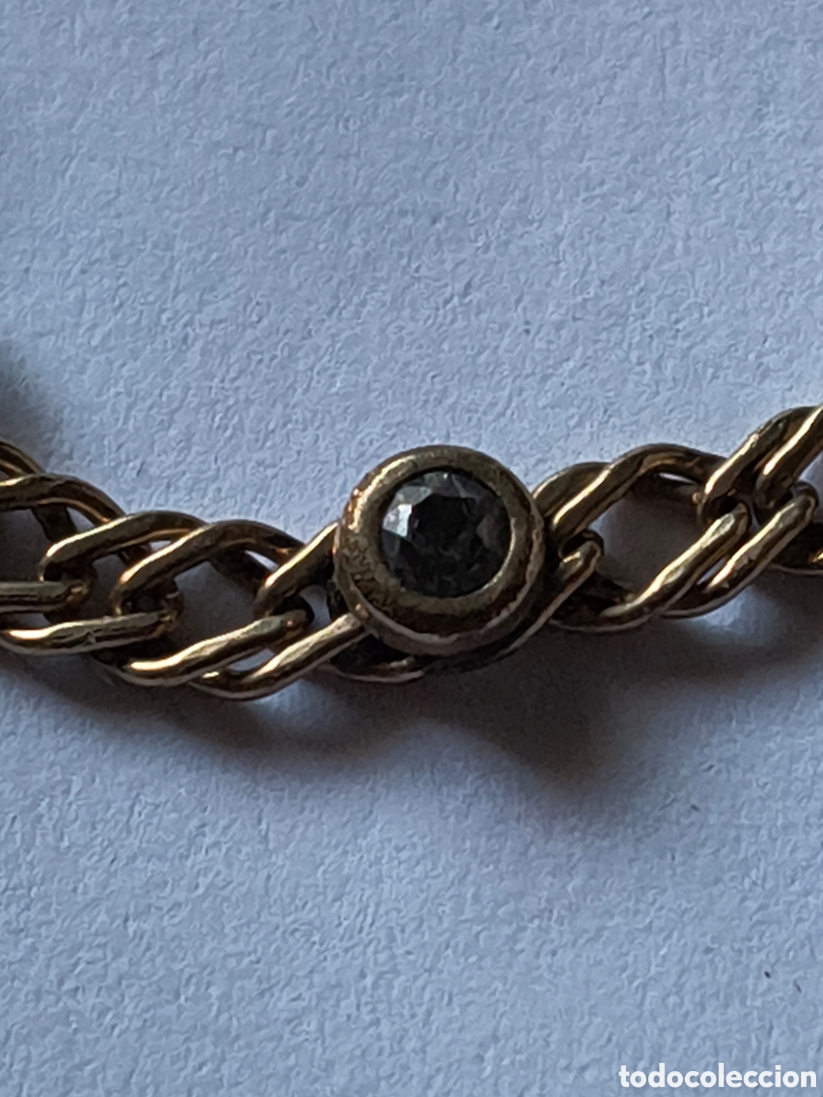 Joyeria: PULSERA DORADA DE ESLABONES Y 3 PIEDRAS - Foto 3