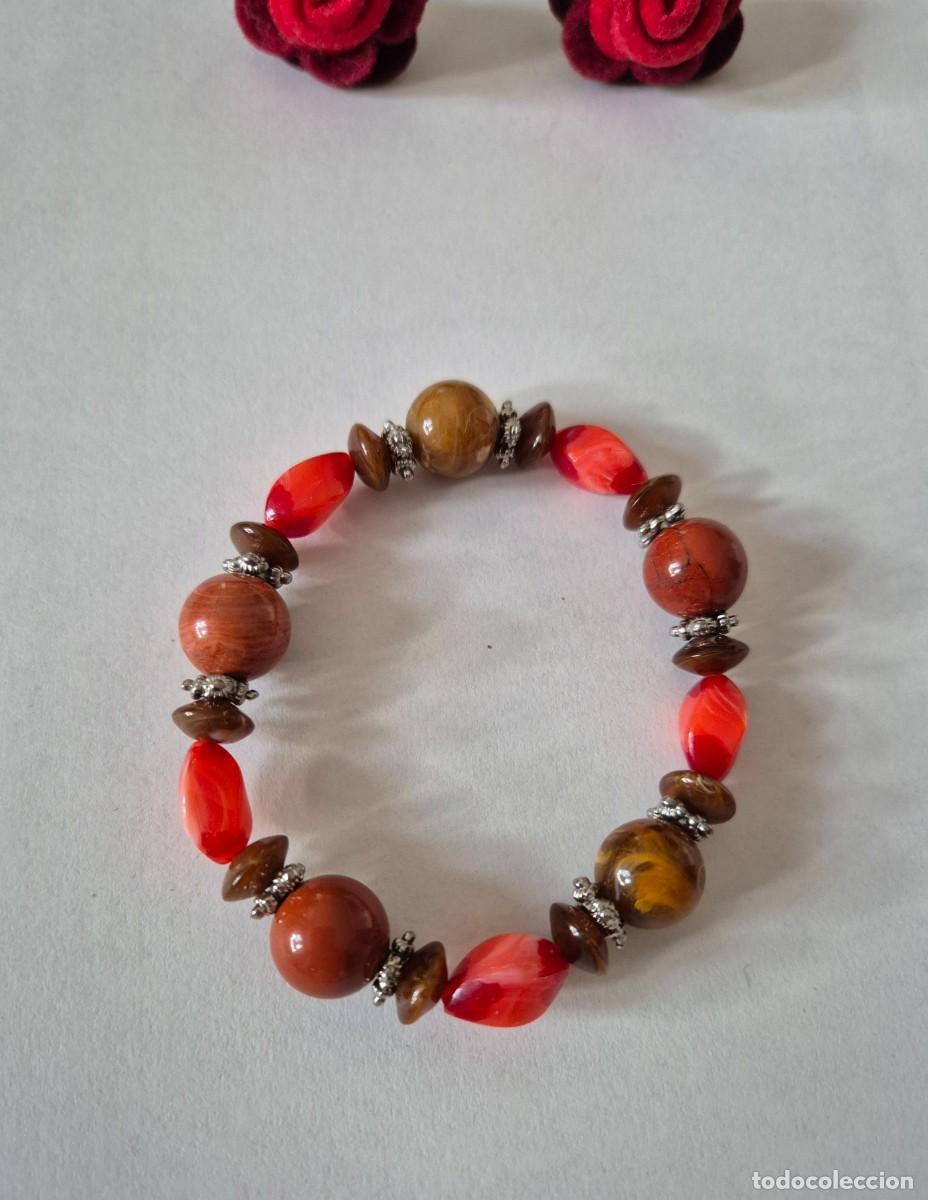 Joyeria: Pulsera de Perlas y Pendientes de Rosas - Foto 3