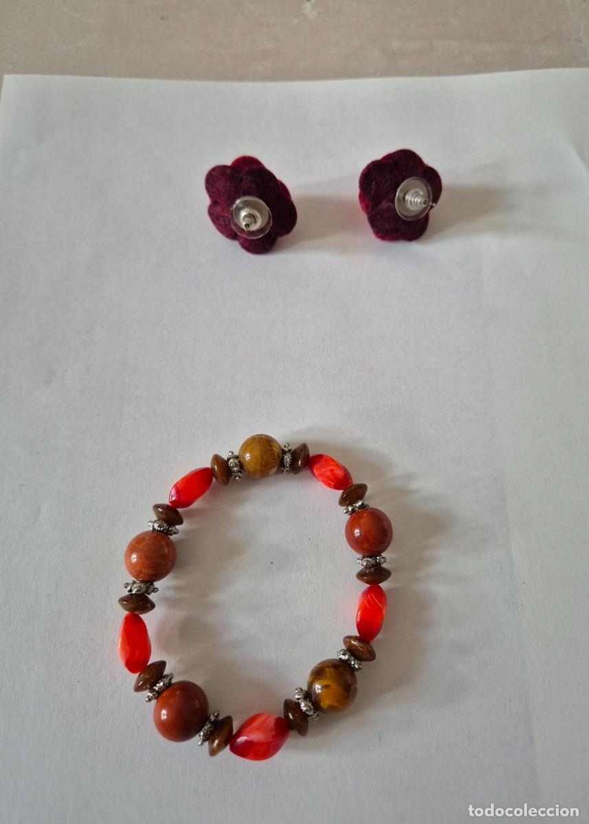 Joyeria: Pulsera de Perlas y Pendientes de Rosas - Foto 5