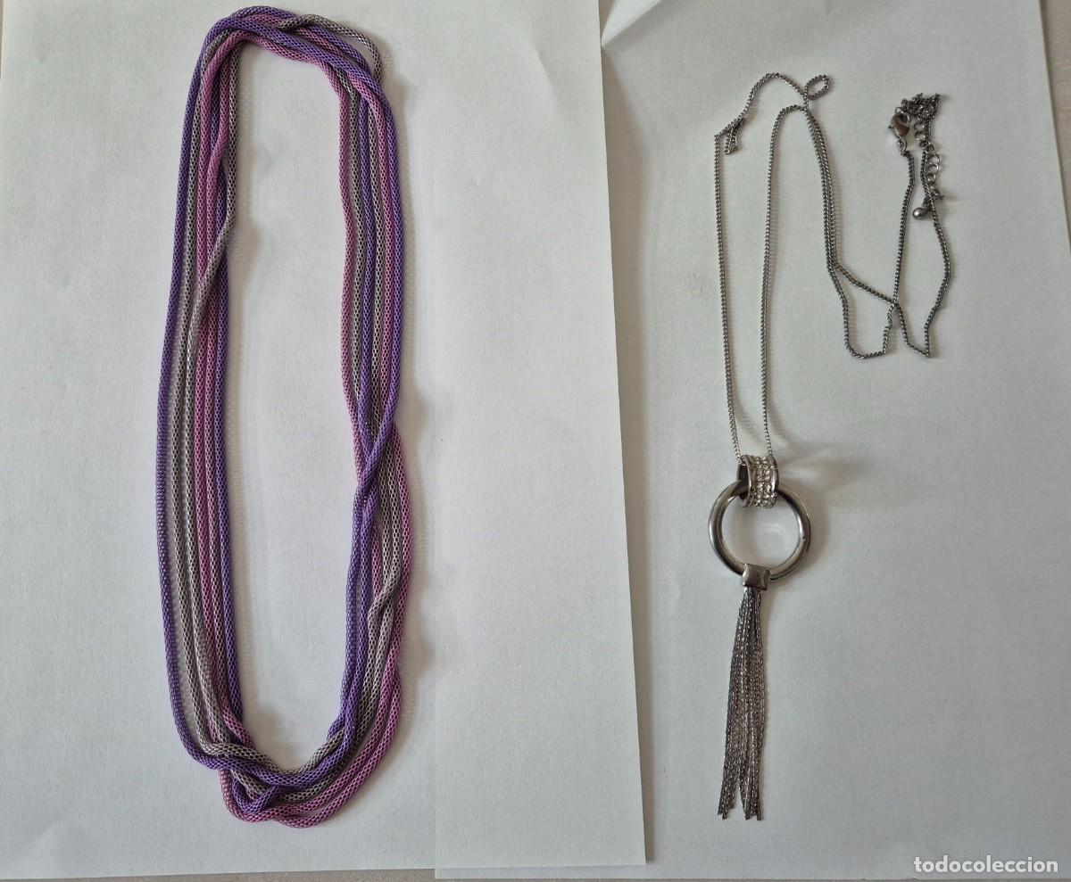Joyeria: Collar Morado Gris y Rosa y Collar Plateado - Foto 2
