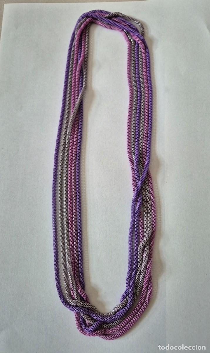 Joyeria: Collar Morado Gris y Rosa y Collar Plateado - Foto 3