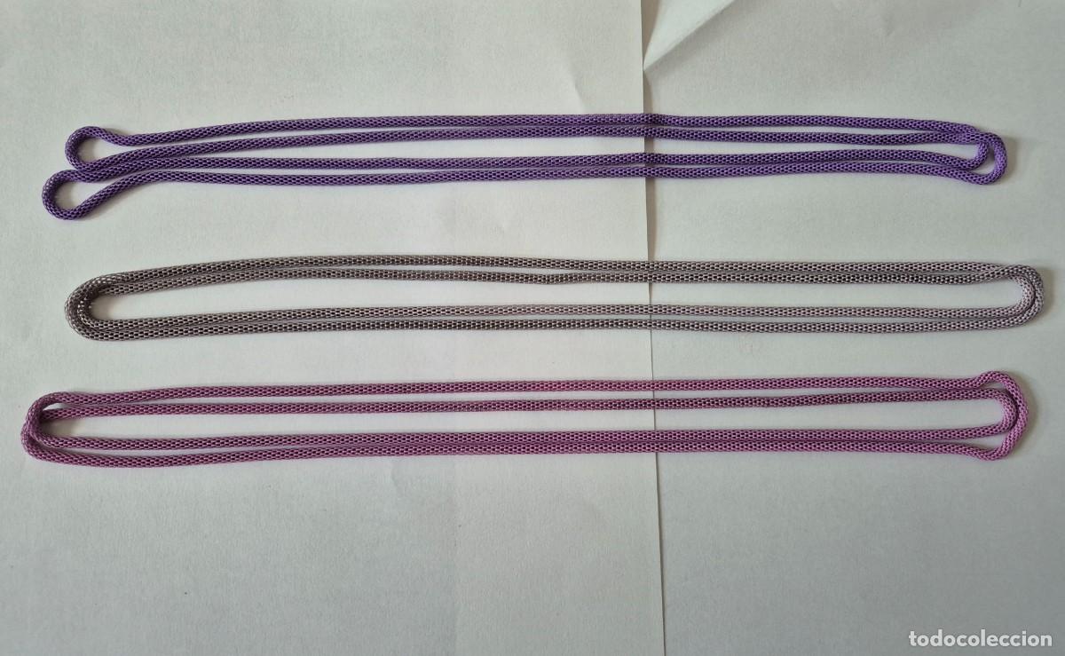Joyeria: Collar Morado Gris y Rosa y Collar Plateado - Foto 4