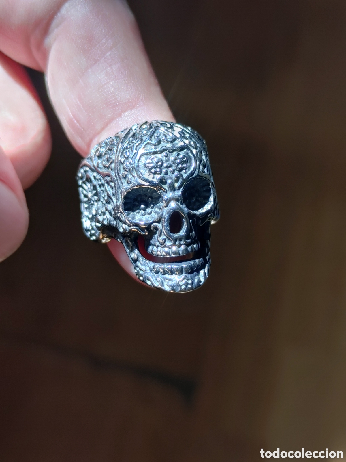 Joyeria: Anillo de calavera en acero. - Foto 2