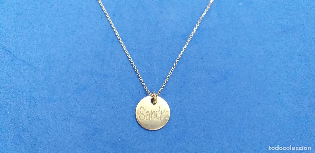 Joyeria: Cadena planteada. Con colgante con el nombre grabado de Sandra
