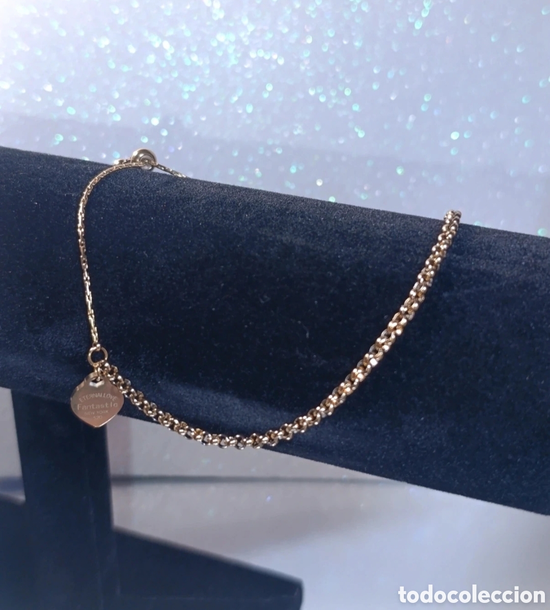 Joyeria: Pulsera acero dorado corazon 15 cms - Foto 2