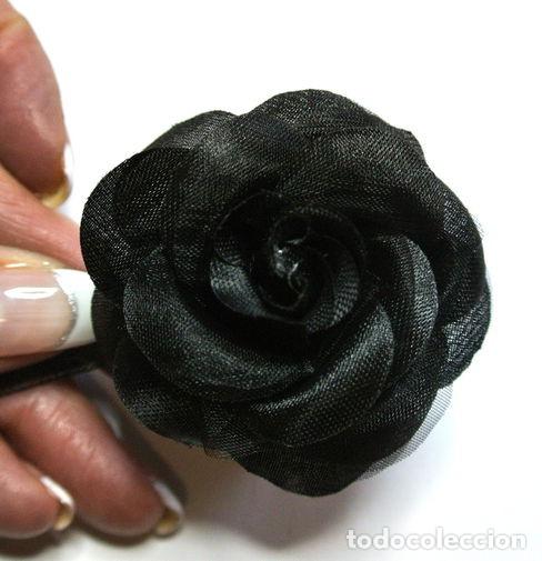 Joyeria: Gargantilla negra con flor, A&ntilde;o 2000, Nuevo - Foto 2