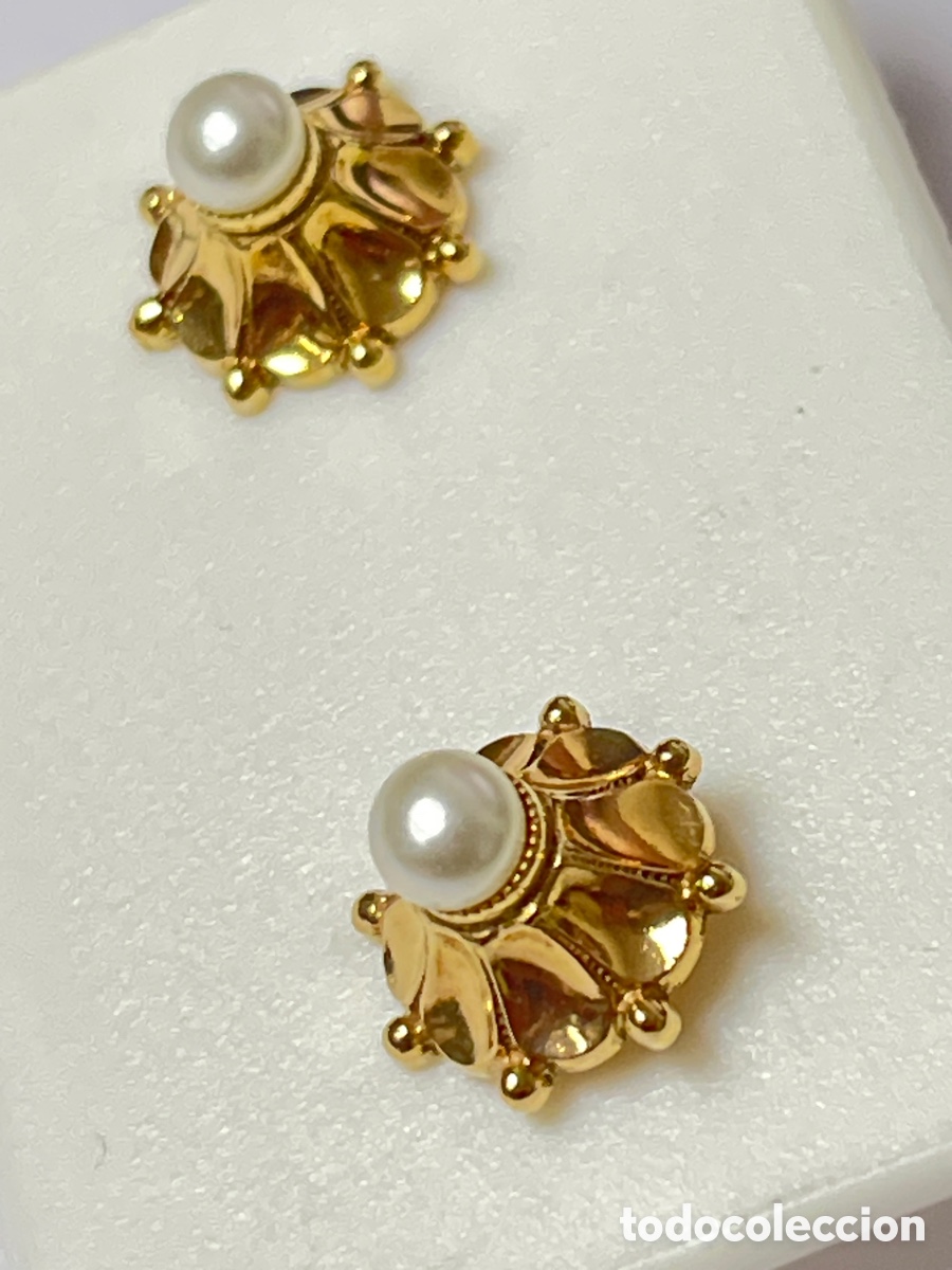 Joyeria: Pendientes vintage chapados oro /P514 - Foto 2