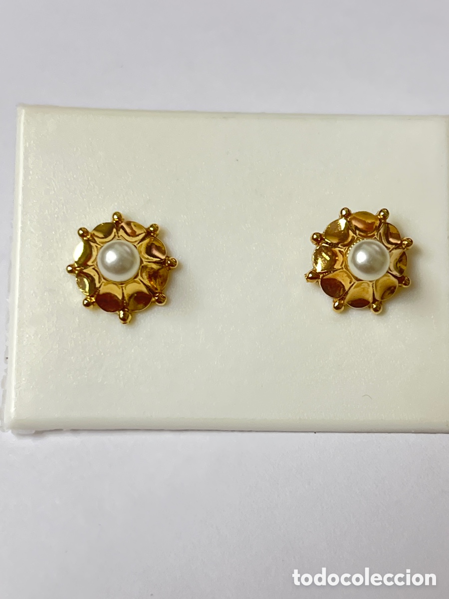 Joyeria: Pendientes vintage chapados oro /P514
