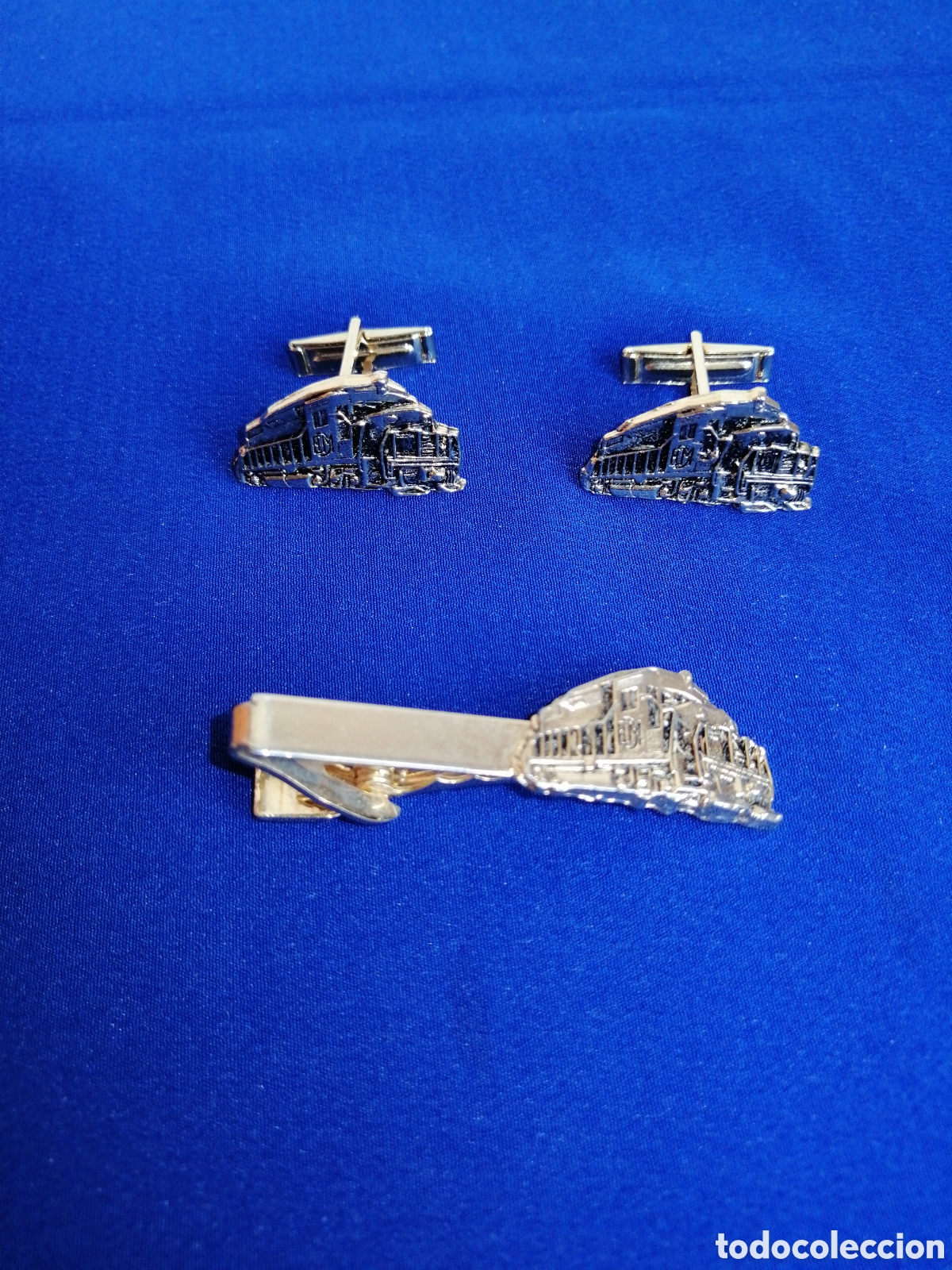 Schmuck: TREN FERROCARRIL GEMELOS Y PISACORBATAS JUEGO