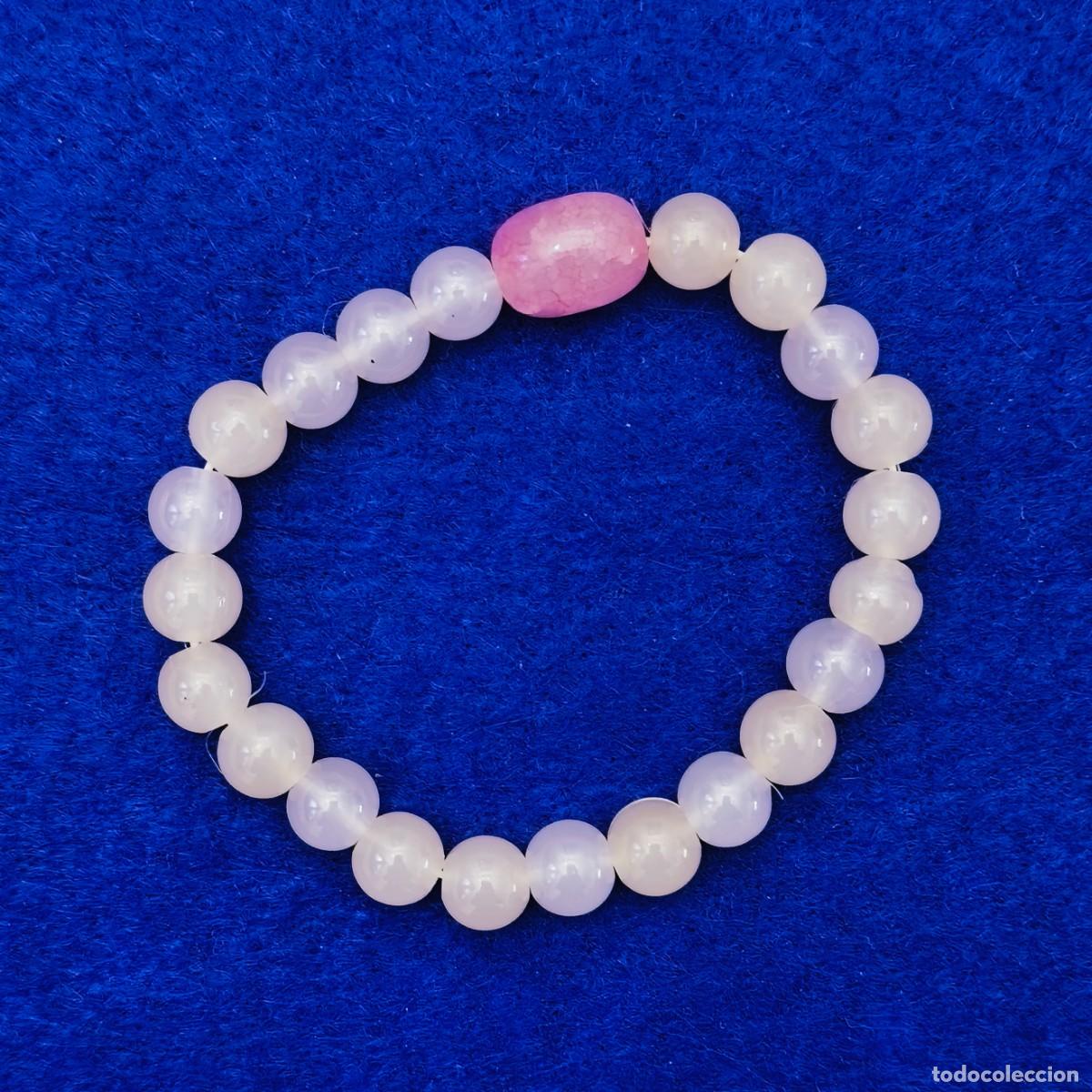 Schmuck: PULSERA ELASTICA PIEDRAS ROSAS FLUORITA. BOLA 8,5 MM