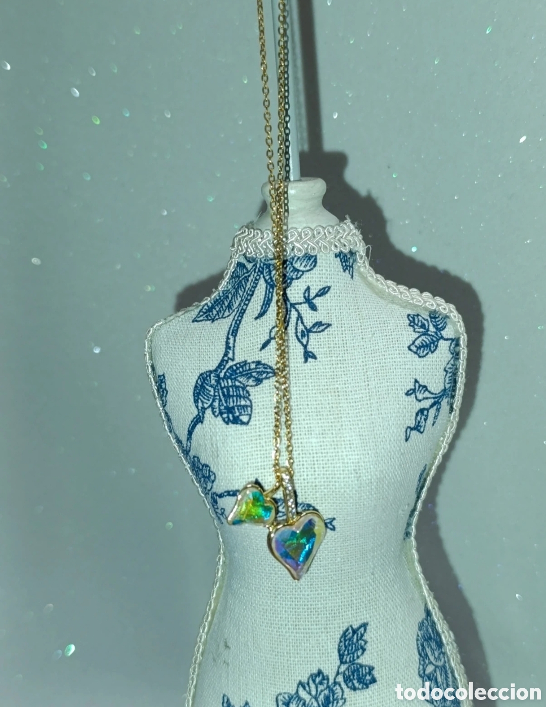 Joyeria: Collar acero dorado Dos Corazones 47 cms - Foto 4