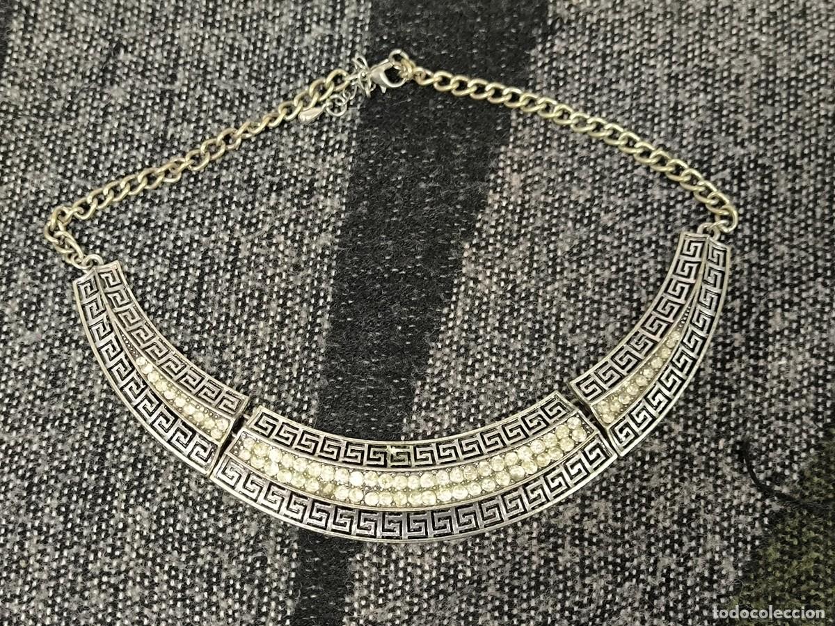 Joaillerie: Collar Gargantilla Plateado Estilo Griego Con Perlas &ndash; Bisuter&iacute;a Statement Elegante De Mujer
