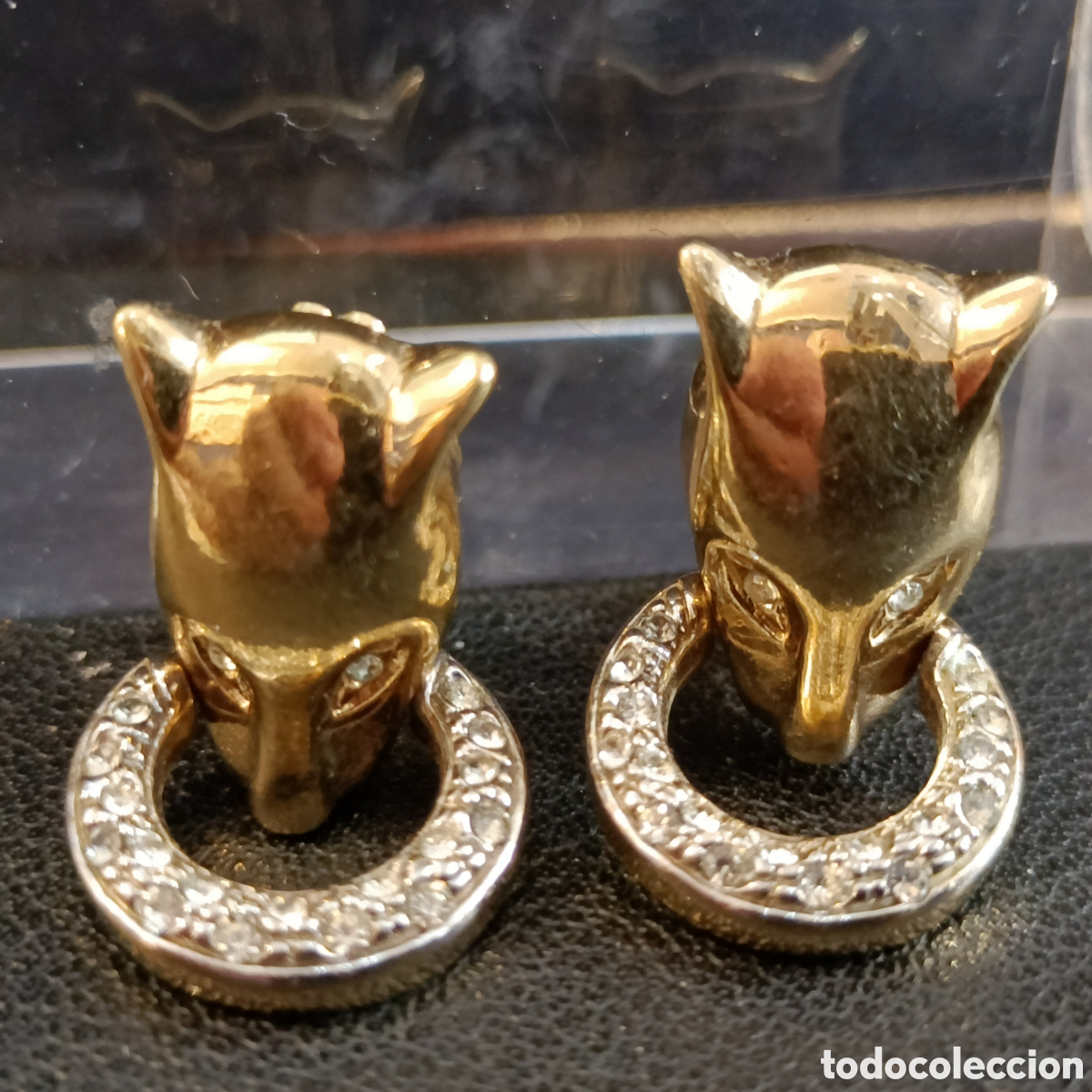 Joyeria: Pendientes con cabeza de pantera. Vintage. - Foto 6