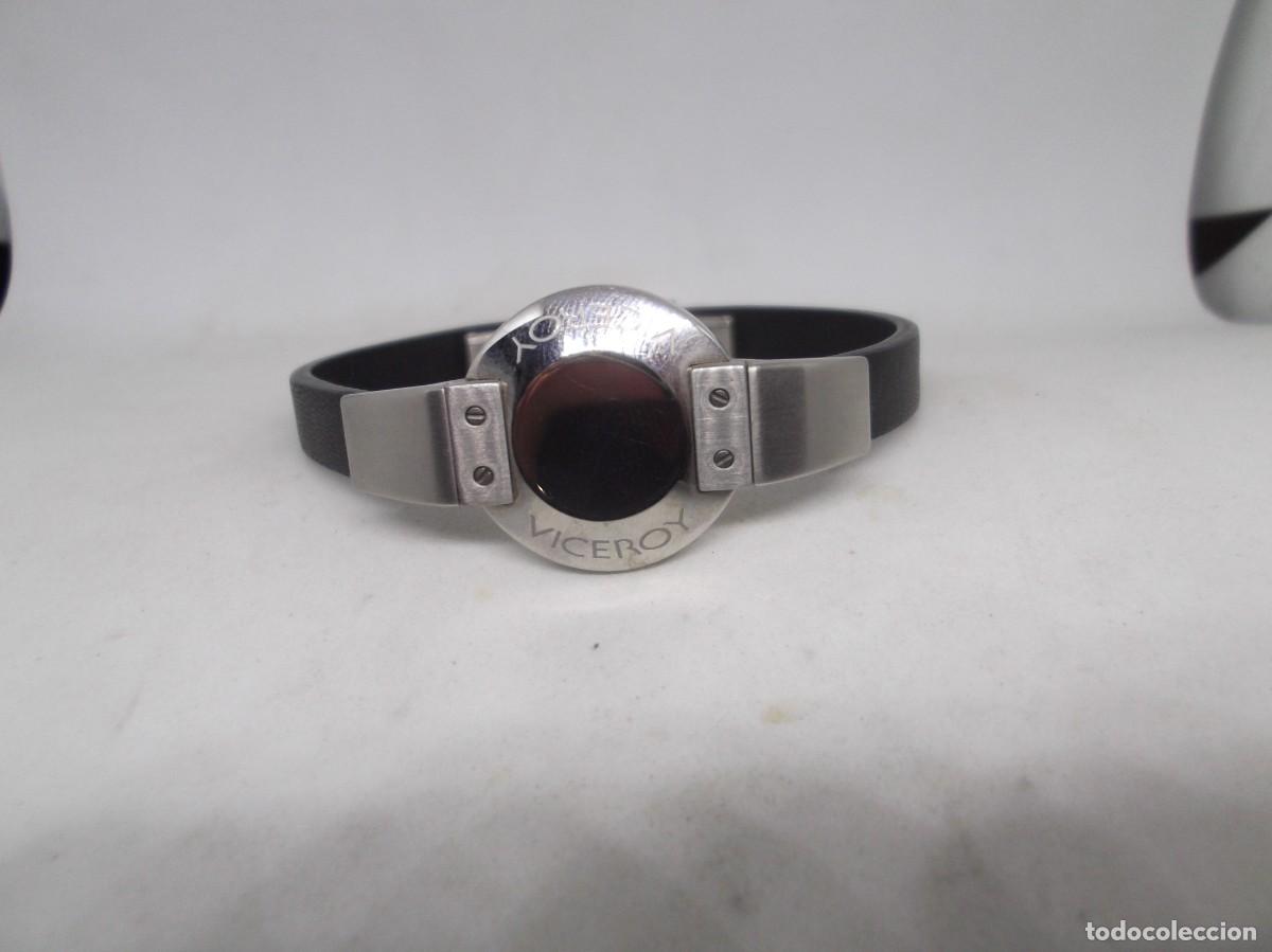 Schmuck: Pulsera de Viceroy de acero y cuero.Vintage