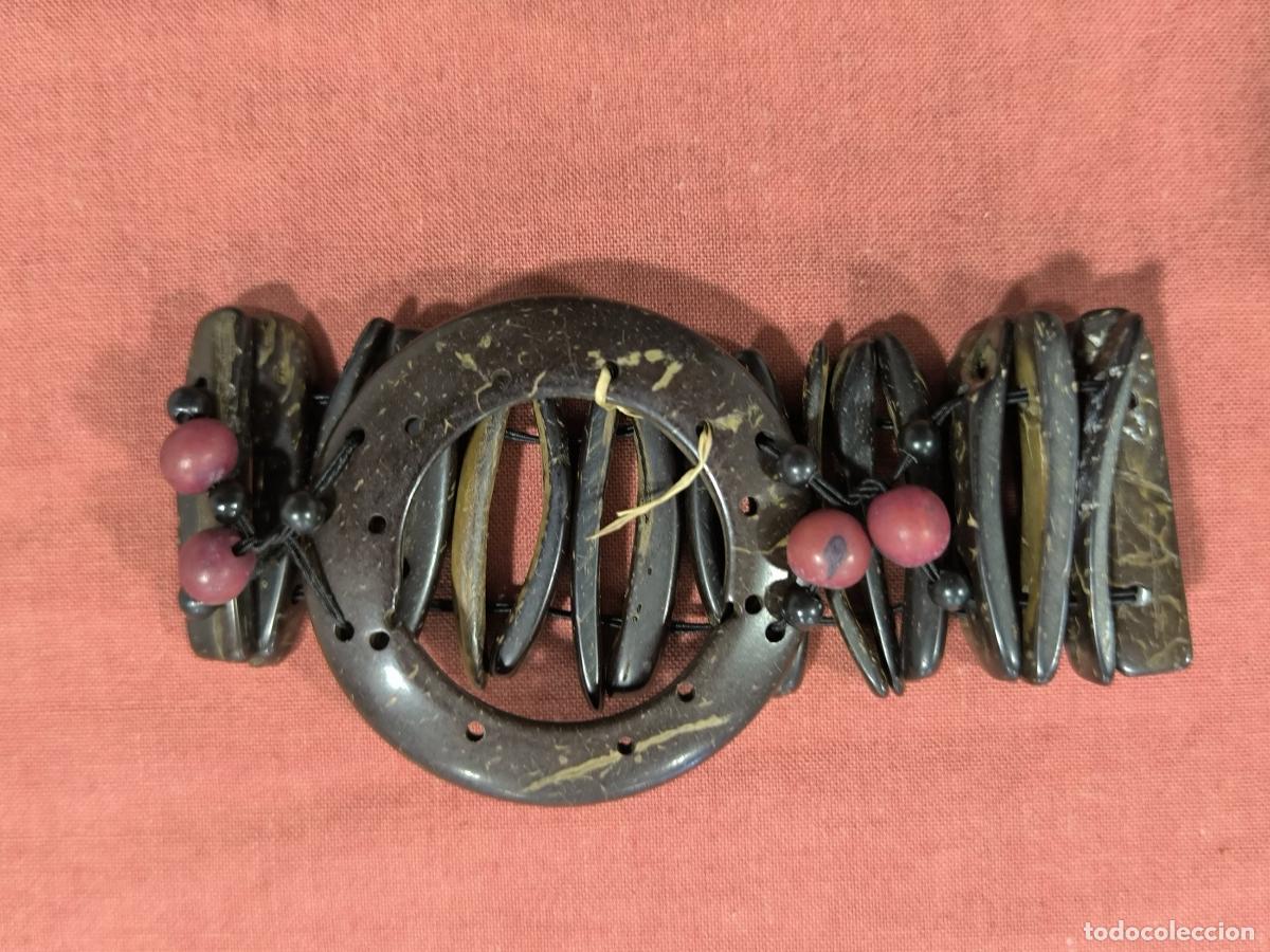 Joyeria: Pulsera &Eacute;tnica de Coco y Madera &ndash; Cuentas Naturales con Aro Central Boho - Foto 2