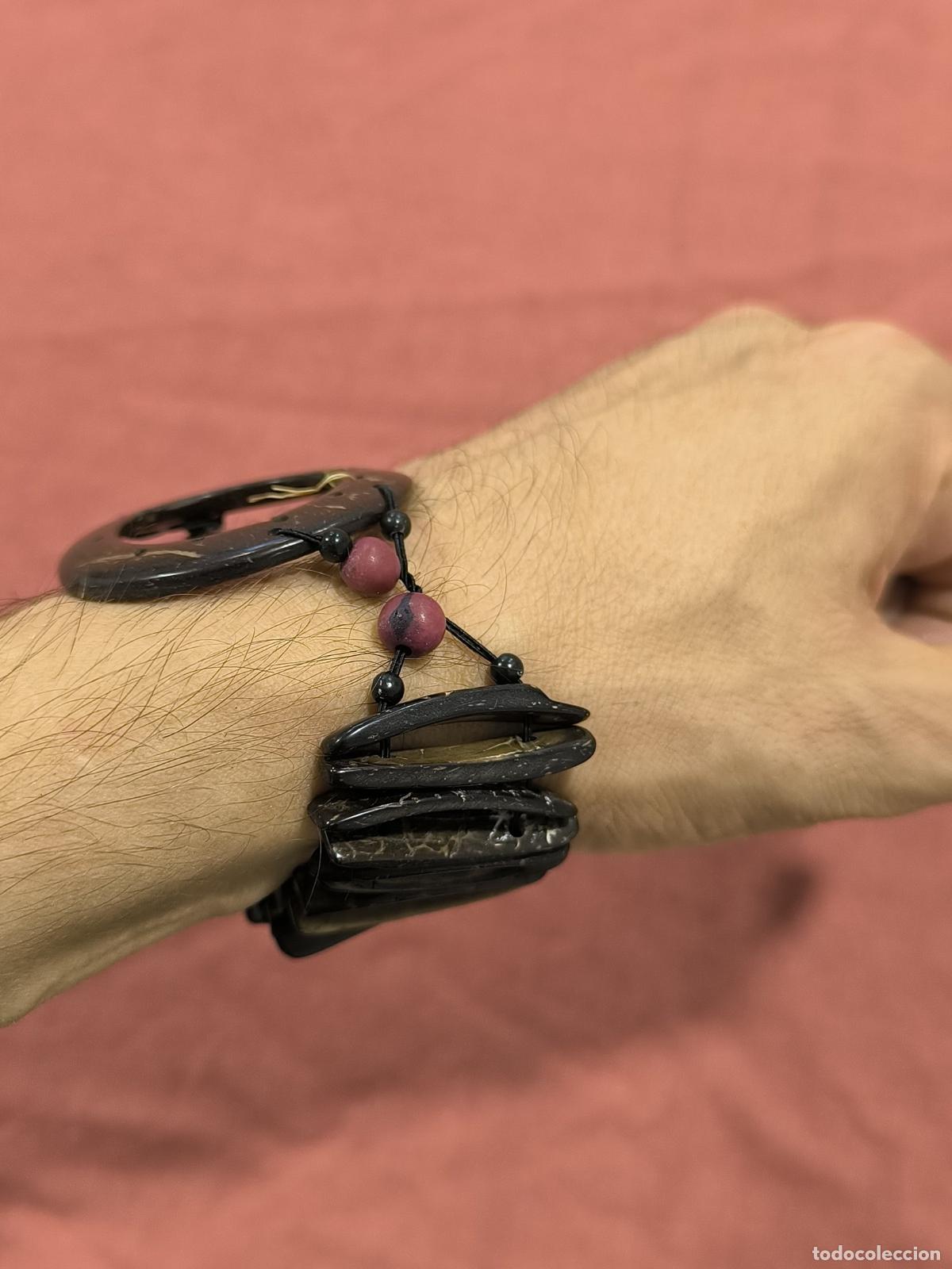Joyeria: Pulsera &Eacute;tnica de Coco y Madera &ndash; Cuentas Naturales con Aro Central Boho - Foto 4