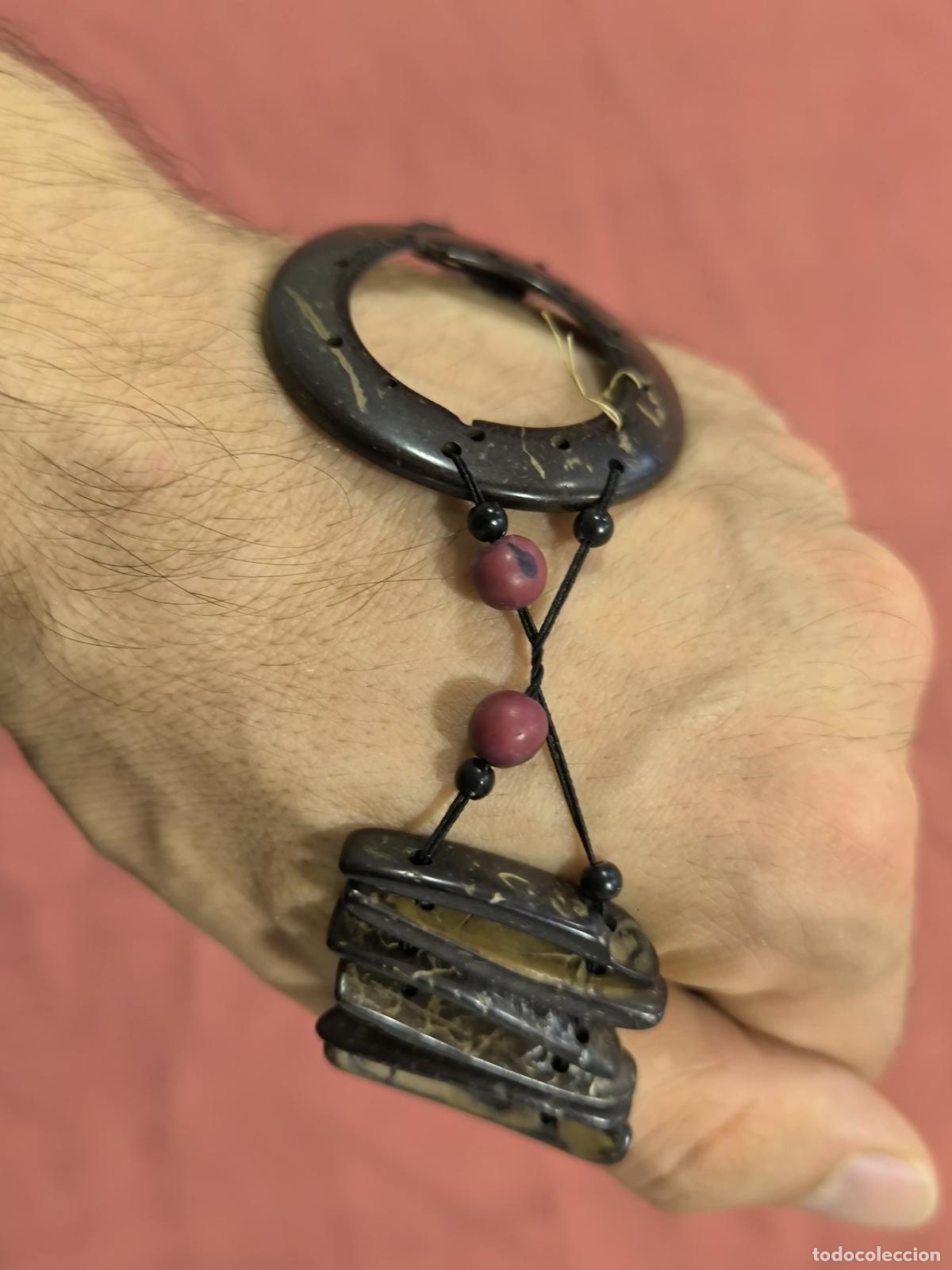 Joyeria: Pulsera &Eacute;tnica de Coco y Madera &ndash; Cuentas Naturales con Aro Central Boho - Foto 5