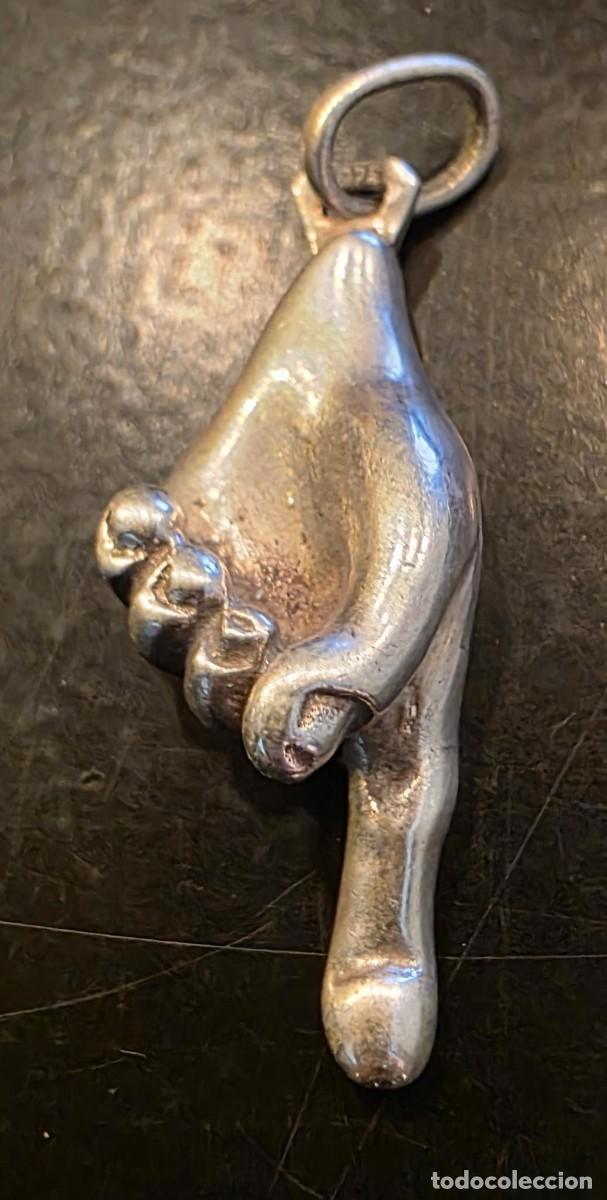 Joyeria: Colgante vintage pie descalzo en plata de ley 925 &ndash; dise&ntilde;o anat&oacute;mico tridimensional &ndash; 3,5 cm