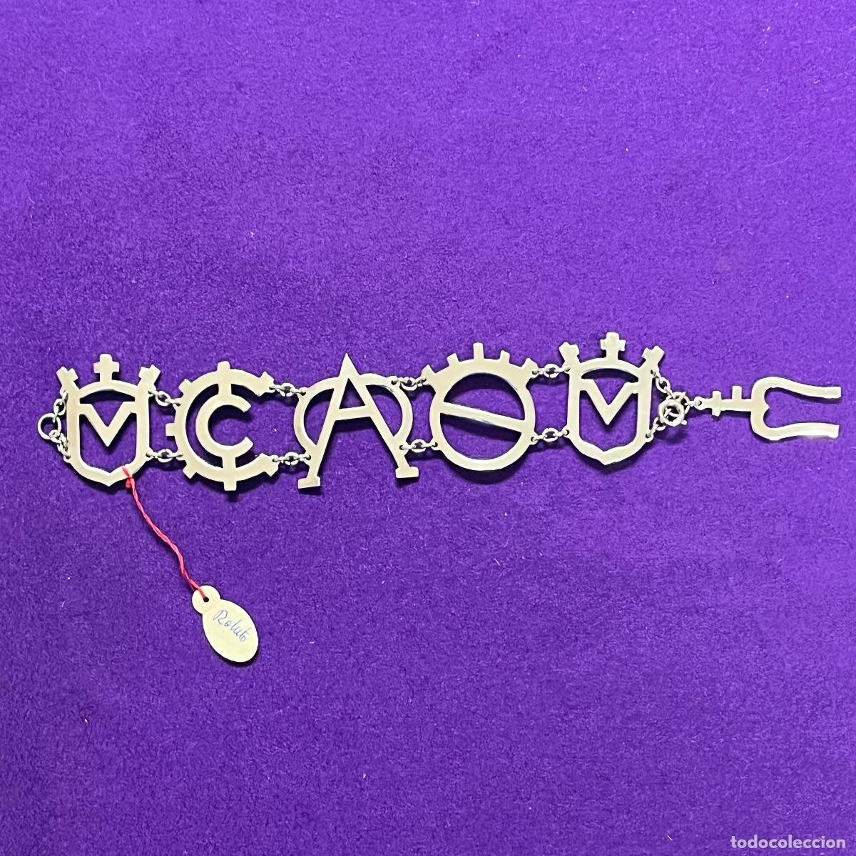 Joyeria: PULSERA ARTICULADA DE ESLABONES PLATEADA. MARCAS TAURINAS. SIN USAR.