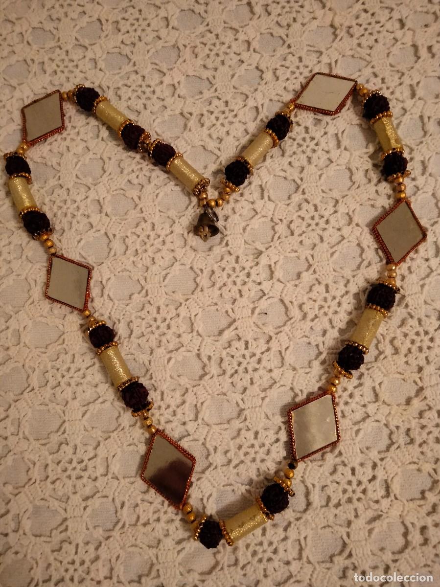 Joyeria: Collar de cuentas y espejos a&ntilde;os 70/80