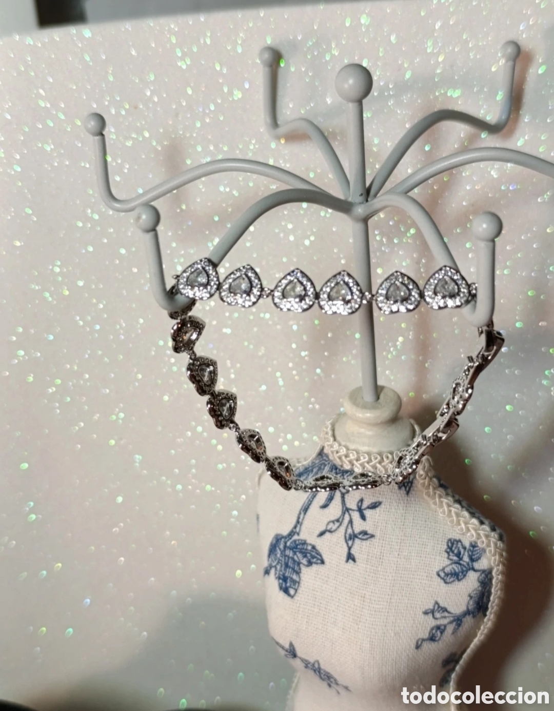 Joyeria: Conjunto pulsera y anillo acero plateado y circonitas - Foto 3