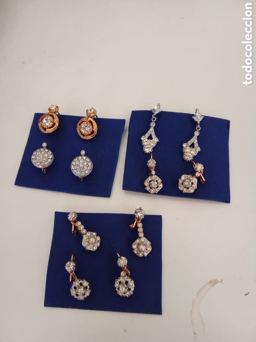 Joyeria: Seis pares de pendientes antiguos - Foto 1