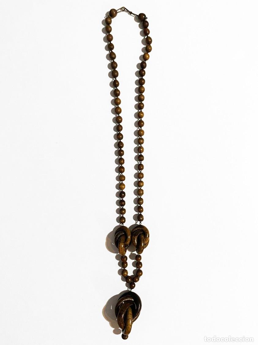 Joyeria: Collar vintage de madera con cuentas y eslabones entrelazados &ndash; Estilo Boho / &Eacute;tnico