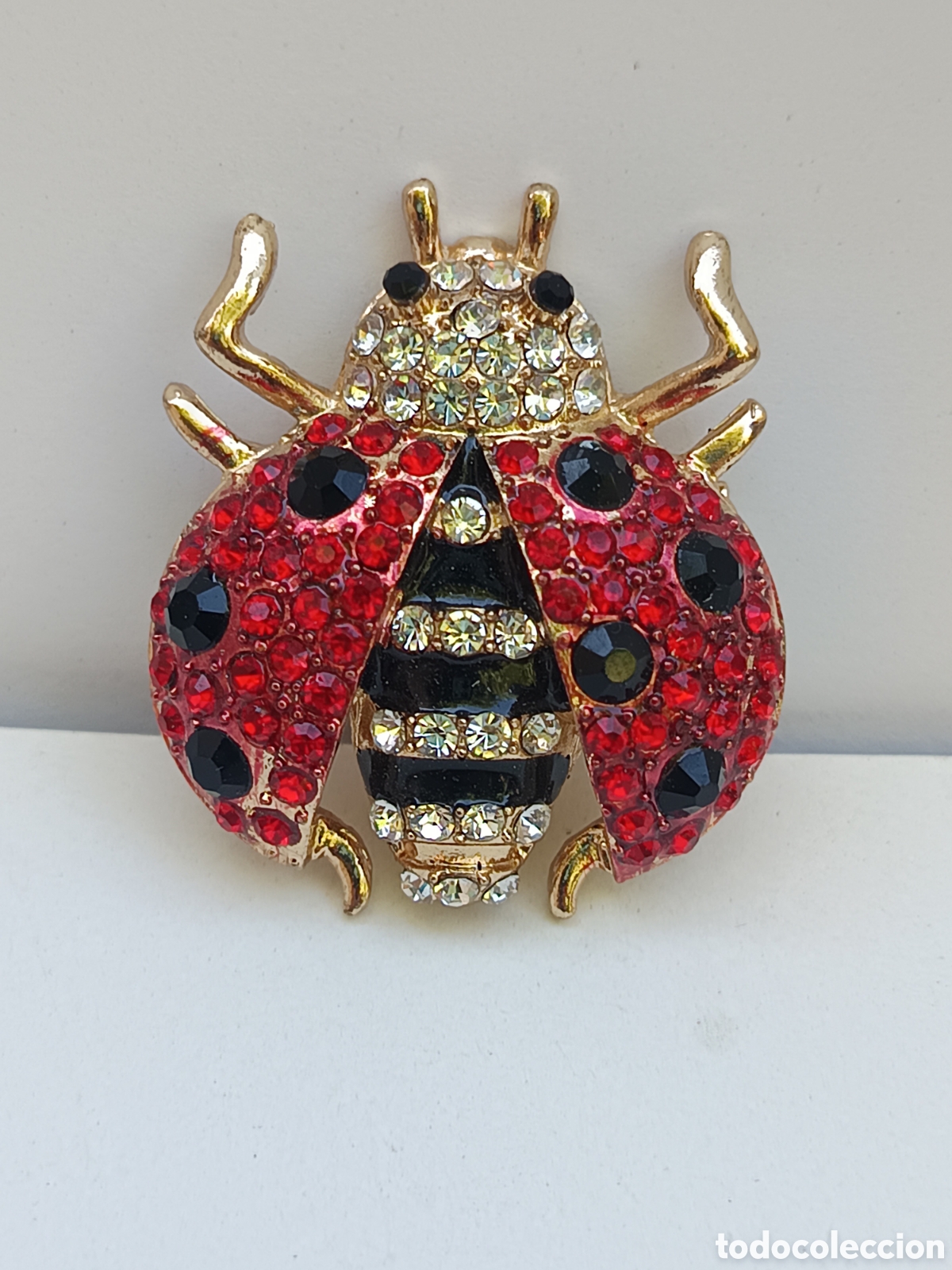 Joyeria: Broche mariquita roja