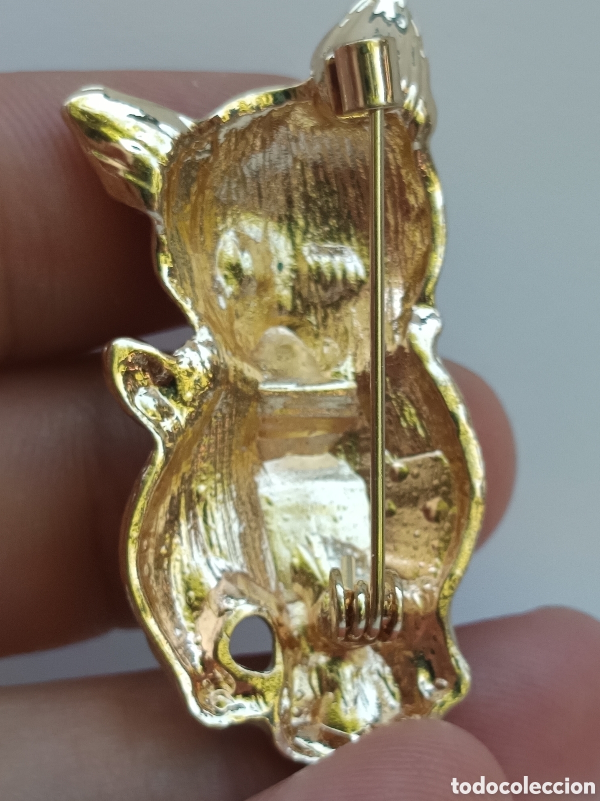 Joyeria: Bello broche gato con lazo lleno de peque&ntilde;os cristales de brillo - Foto 3