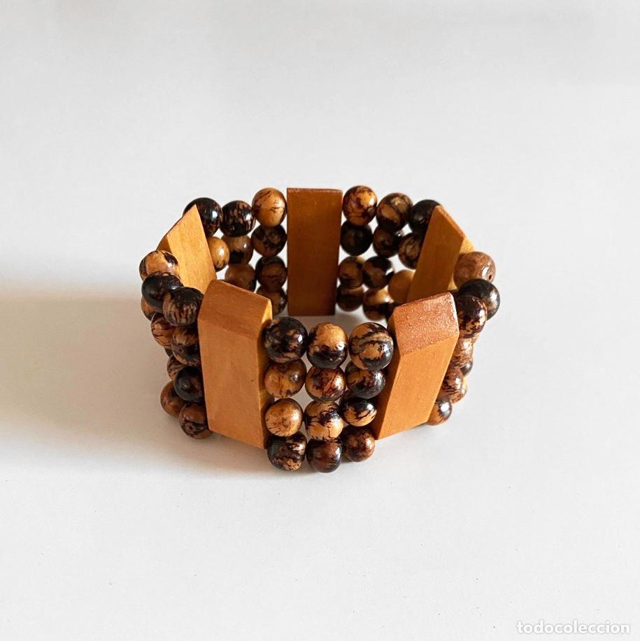 Joyeria: Pulsera ancha vintage de madera estilo boho - Foto 4